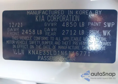 2022 Kia Stinger Gt-Line from USA, damaged, VIN KNAE35LD1N6116771
